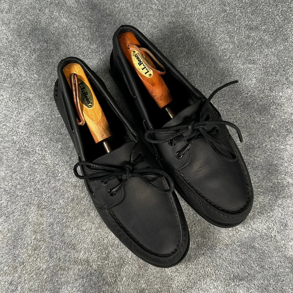 Sperry Top-Sider Boat Shoes Black Authentic Original Mens 10.5 M Leather 0836981